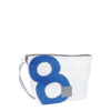 white, number blue