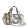 white tarpaulin, grey number