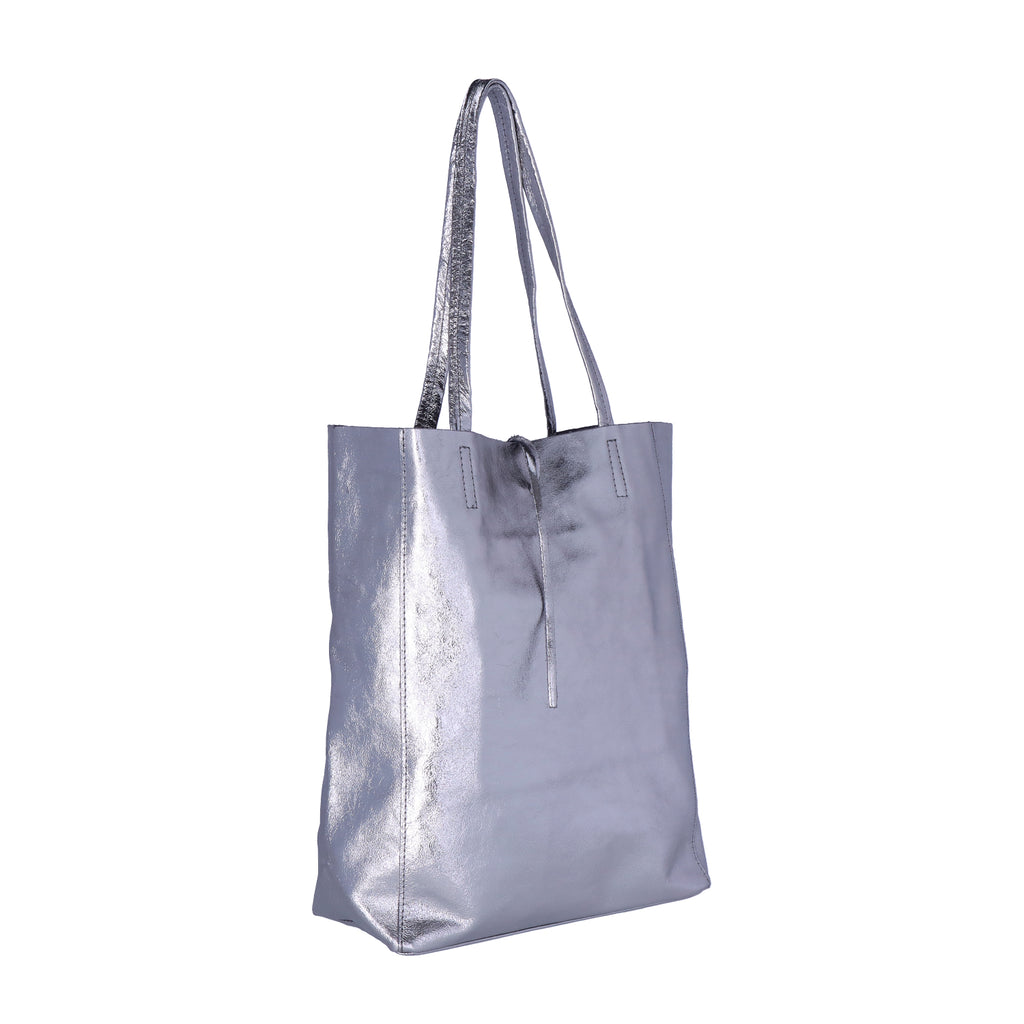 Metallic Leather Shopper
