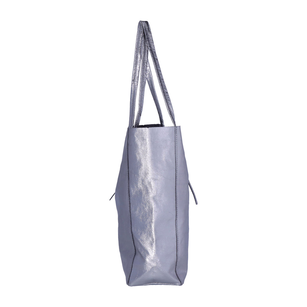 Metallic Leather Shopper