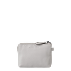 Lieblingstasche Physalis light grey leather coin purse with a secure top zipper closure