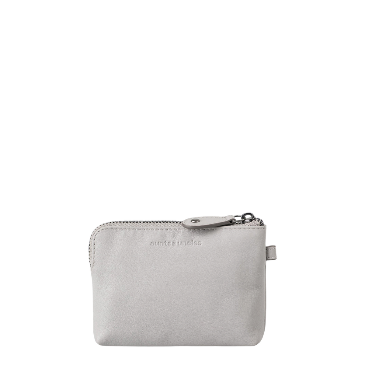 Lieblingstasche Physalis light grey leather coin purse with a secure top zipper closure