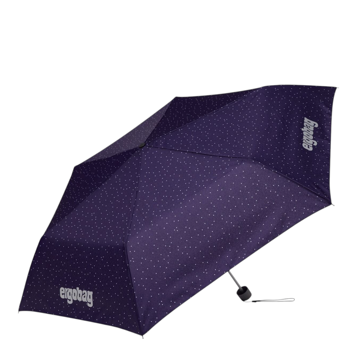 Lieblingstasche purple polka dot children's umbrella with reflective logo for visibility in the dark