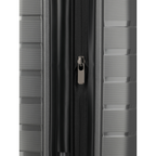 Lieblingstasche Air Base trolley suitcase featuring a durable grey hardshell exterior and a sturdy black zipper.
