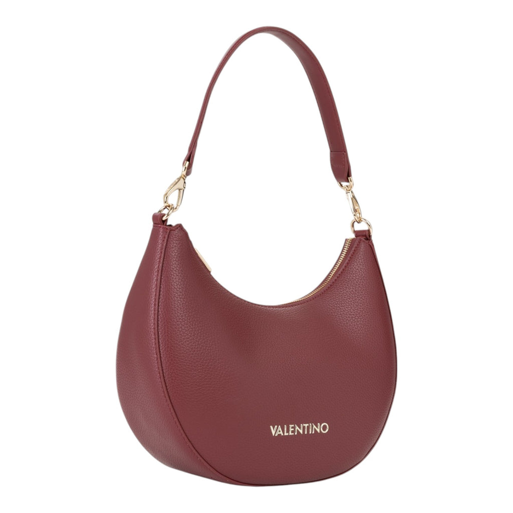 Lieblingstasche Alexia hobo bag in deep red pebbled leather with gold hardware and a single shoulder strap.