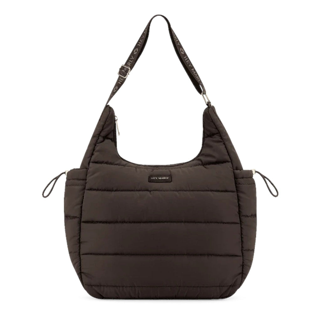 Lieblingstasche Alltime Buddy dark brown quilted hobo bag with adjustable branded shoulder strap