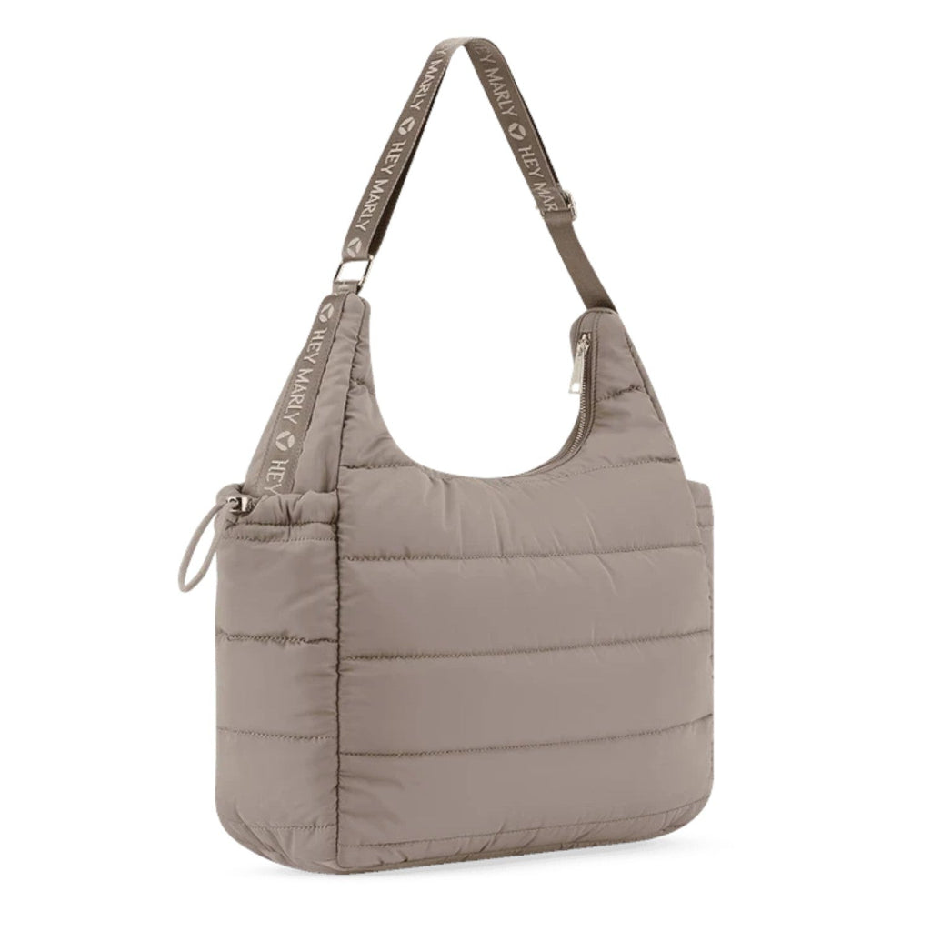 Lieblingstasche Alltime Buddy quilted taupe hobo bag with branded adjustable shoulder strap