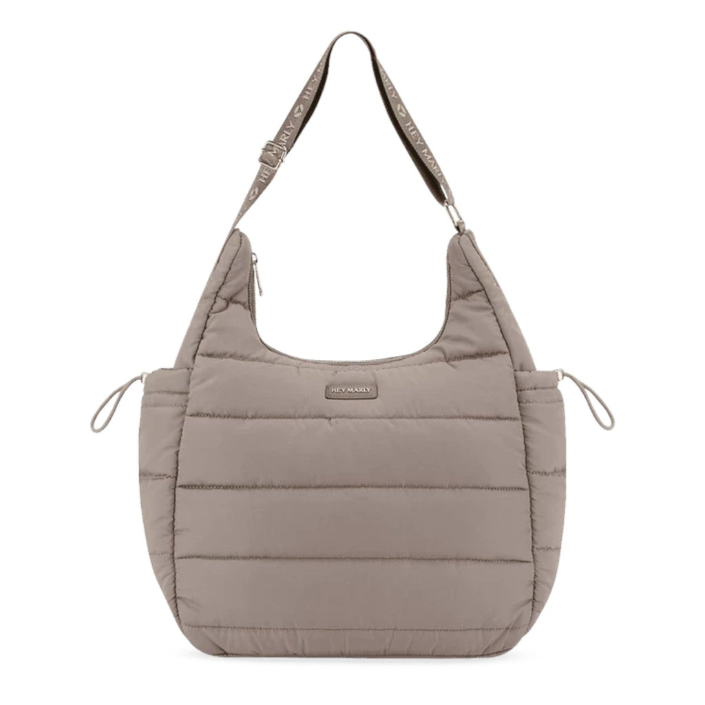 Lieblingstasche Alltime Buddy quilted taupe hobo bag with adjustable branded shoulder strap