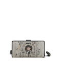 Lieblingstasche Anekke wallet in grey with whimsical illustration of a girl singing and musical notes design