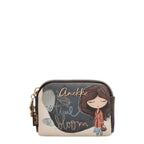 Lieblingstasche Anekke purse featuring a whimsical girl illustration, Time to Bloom text, and gold-tone zipper detail.