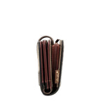 Lieblingstasche Anekke wallet shown from the side, featuring multiple card slots and a brown zippered coin pocket.