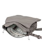 Lieblingstasche Aoki RE lite grey crossbody bag with open zippered main compartment and internal pockets