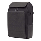 Lieblingstasche Bali Pro black vegan leather backpack with front pocket and side pouch.