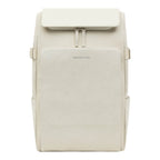 Lieblingstasche Bali Pro cream vegan leather backpack with front zip pocket and side pockets.