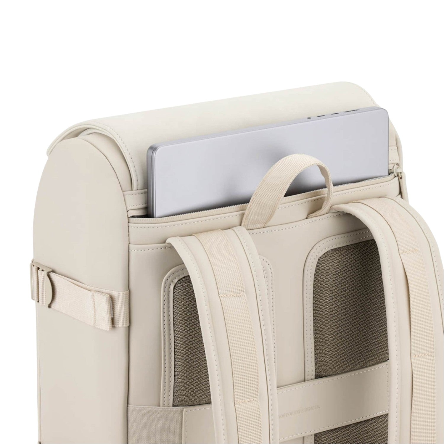 Lieblingstasche Bali Pro cream vegan leather backpack with padded straps and laptop compartment