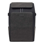 Lieblingstasche Bali Pro dark grey vegan leather and recycled polyester backpack with flap closure and front pocket.