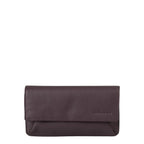 Lieblingstasche Bay dark brown leather clutch wallet with a flap closure and embossed branding
