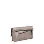 Lieblingstasche Bay wallet in taupe leather with a back zipper pocket and flap closure