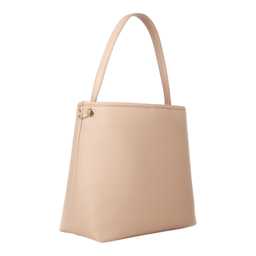 Lieblingstasche Brixton hobo bag in beige textured leather with a single shoulder strap and gold hardware.