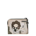 Lieblingstasche beige wallet featuring a whimsical girl illustration with musical notes and decorative charm