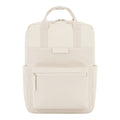 Lieblingstasche Bergen Pro backpack in off-white with a front zip pocket, top handles, and minimalist design.