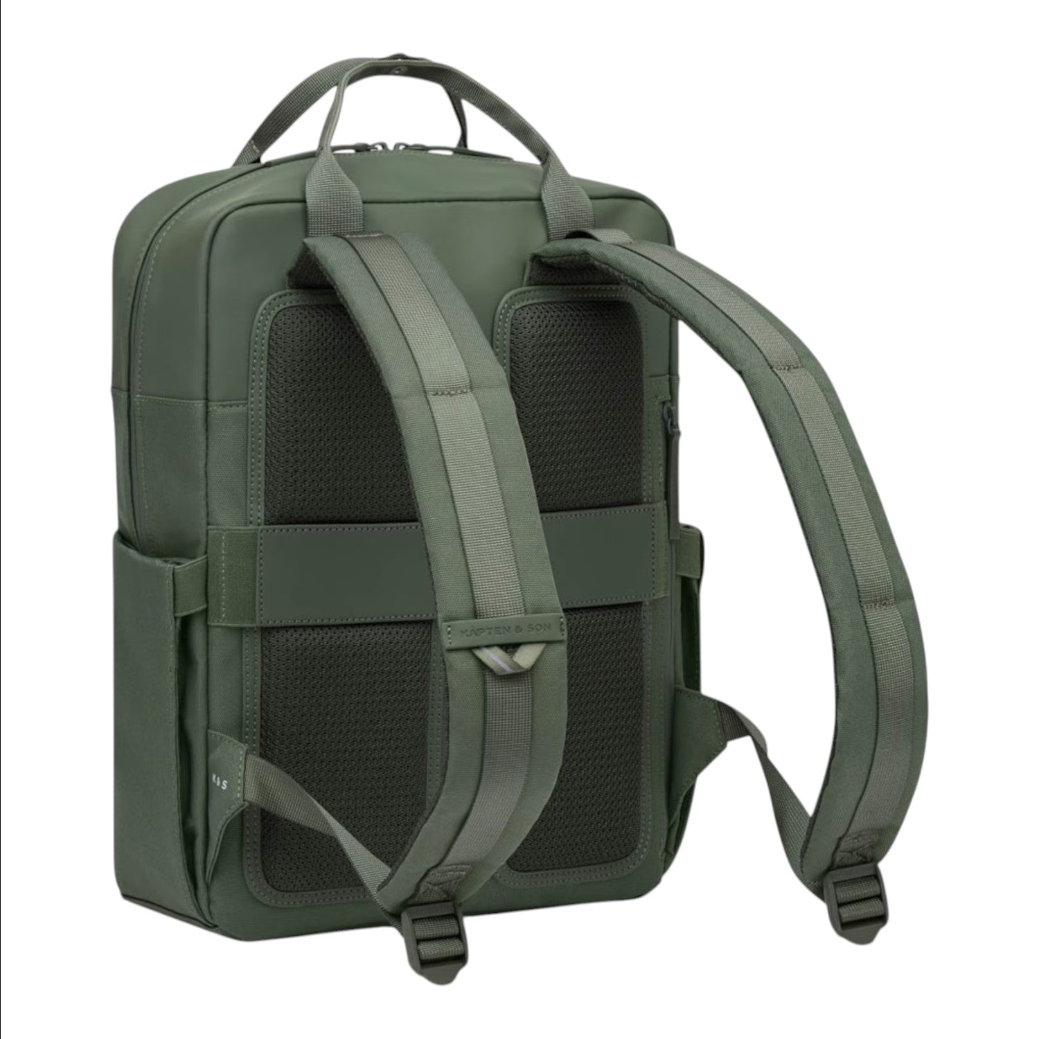 Lieblingstasche Bergen Pro backpack in olive green with padded mesh back panel and adjustable shoulder straps