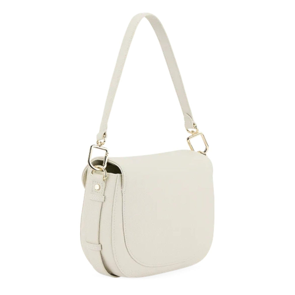 Lieblingstasche Big Sister shoulder bag in cream white pebbled leather with gold-tone hardware