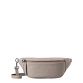 Lieblingstasche Bilberry taupe leather belt bag with adjustable strap and front zipper pocket