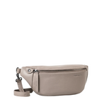 Lieblingstasche Bilberry taupe leather belt bag with adjustable strap and silver zipper closure