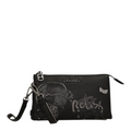 Lieblingstasche black Anekke cross-body bag with Relish the Moment embroidery, metal accents, and wrist strap