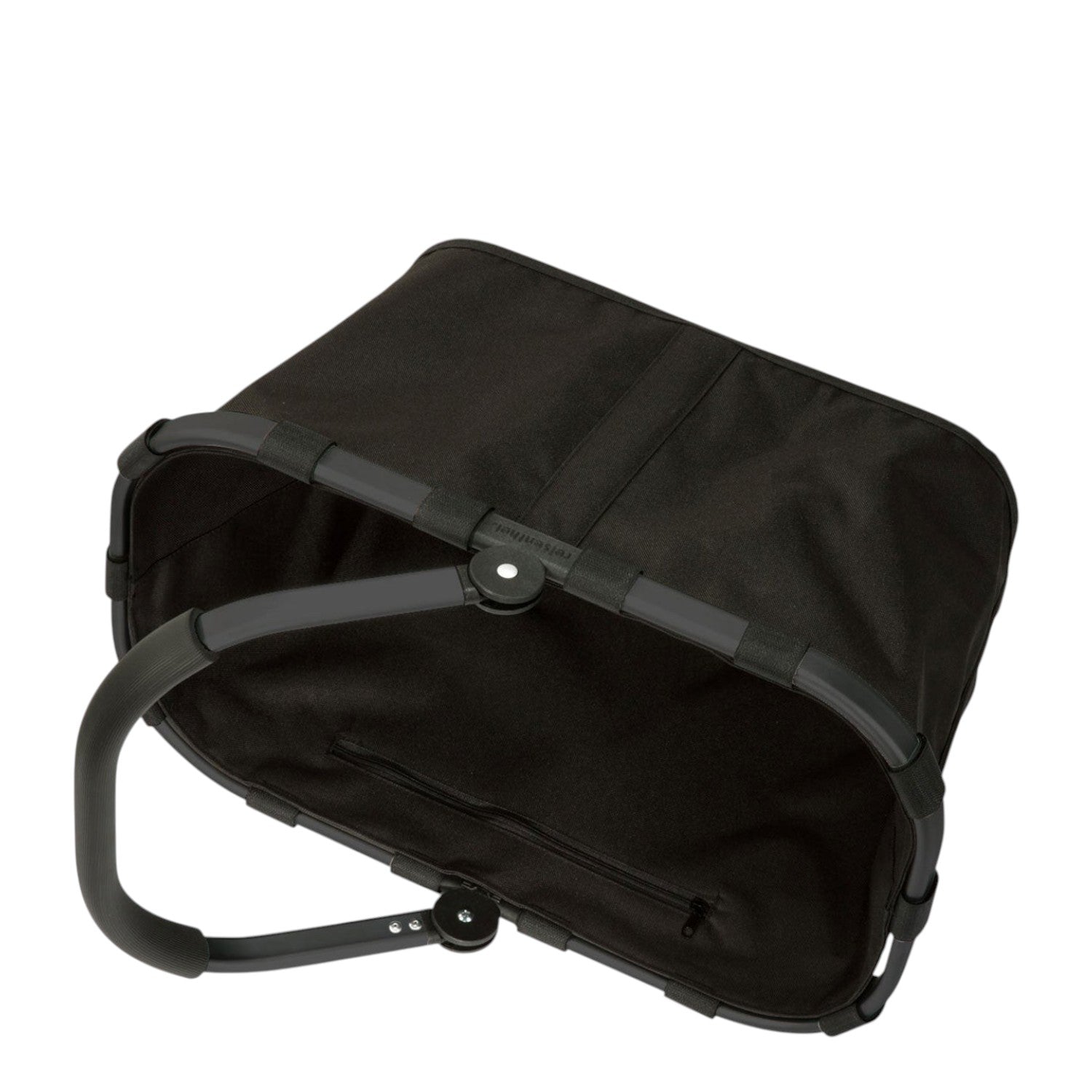 Lieblingstasche black Carrybag shopping basket with a sturdy, soft-grip aluminium handle and foldable design.
