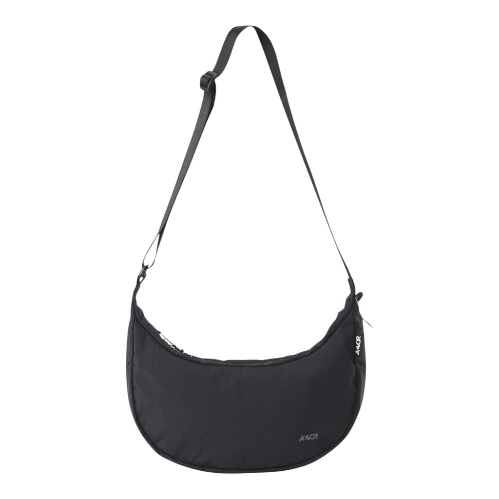 Lieblingstasche black crescent-shaped sling bag with an adjustable shoulder strap and minimalist design