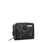 Lieblingstasche black zip-around wallet featuring white embroidered Anekke character and decorative stud detailing