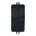 Lieblingstasche black garment bag with subtle patterned interior, full-length zipper, and carrying handles.