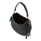 Lieblingstasche Hobo Bag Ryta Re black pebbled leather with gold hardware and a large logo charm.