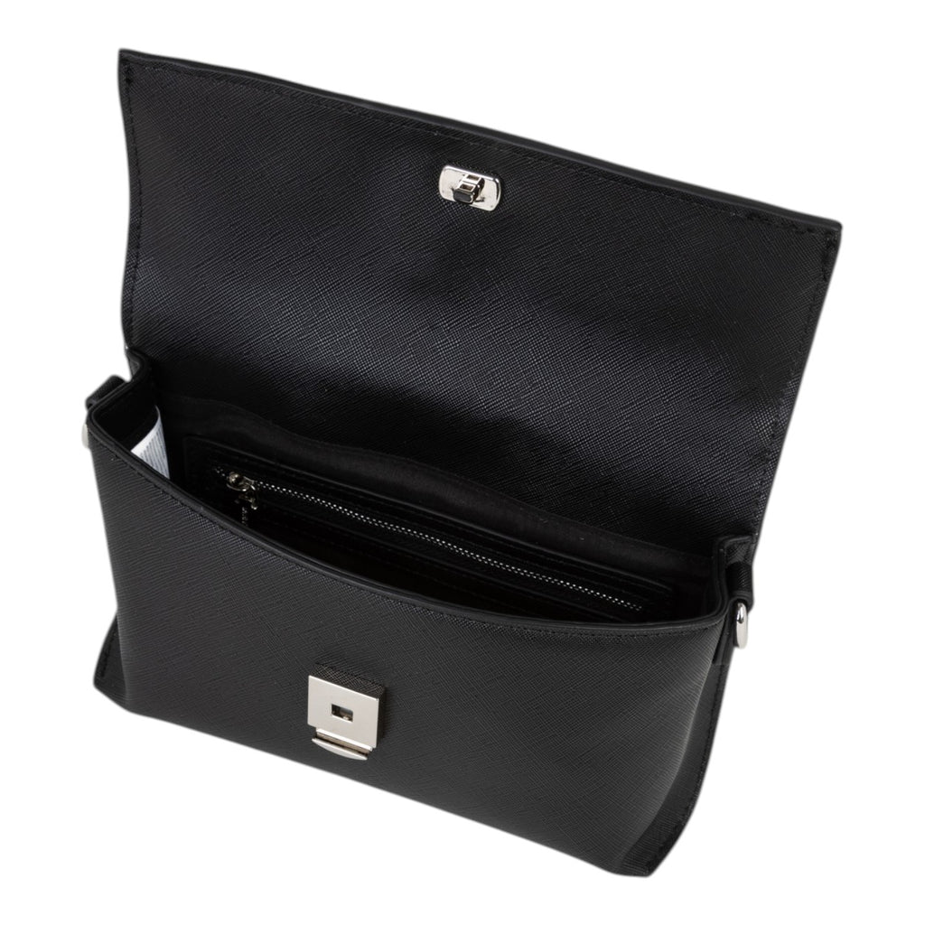 Lieblingstasche Pochette Pandia Re black textured leather clutch with silver hardware and zip pocket