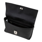 Lieblingstasche Pochette Pandia Re black textured leather clutch with silver hardware and zip pocket