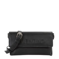 Lieblingstasche Pochette Pandia Re black textured leather clutch with silver buckle and embossed logo