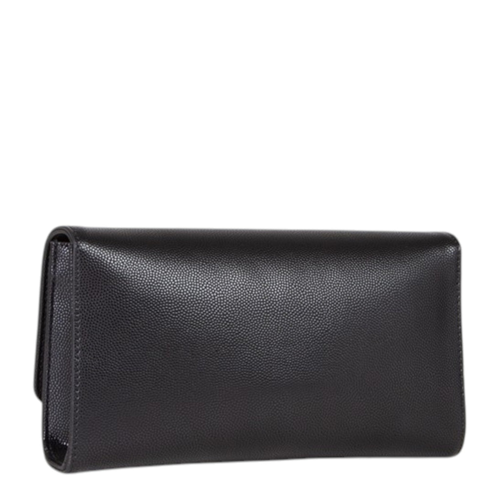 Lieblingstasche Pochette Divina black leather clutch with a textured finish and fold-over closure.