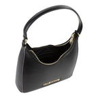 Lieblingstasche Aury Re black pebbled leather hobo bag with gold hardware and zip closure.