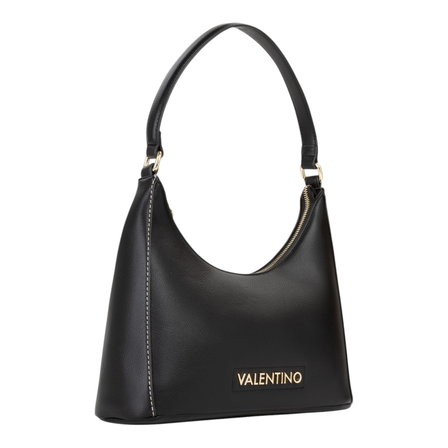 Lieblingstasche Aury Re black leather hobo bag with gold hardware and subtle contrast stitching.