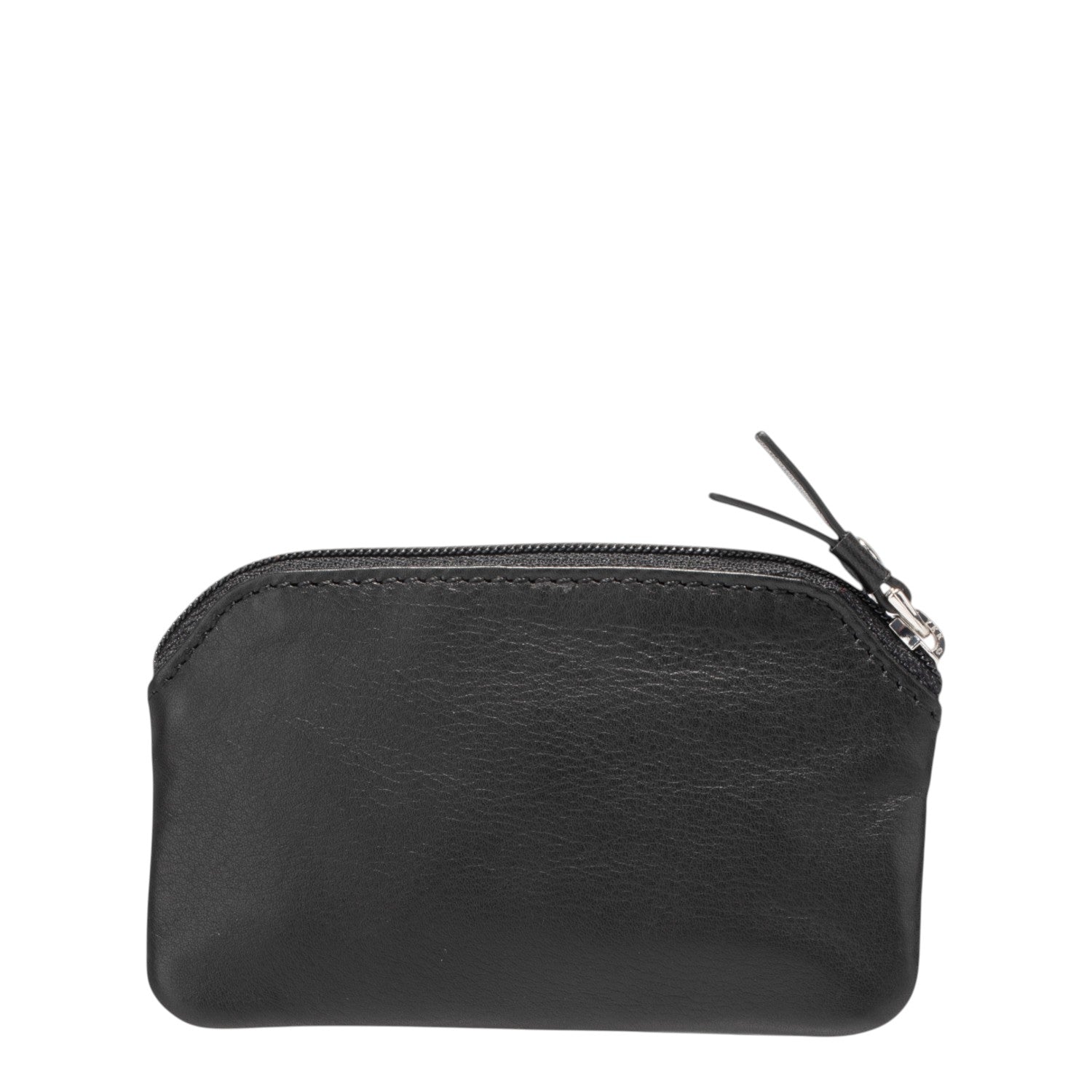 Lieblingstasche black leather keycase with zip closure and small leather pull tab.