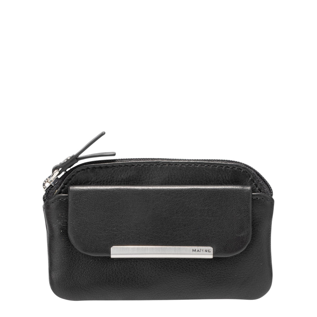 Lieblingstasche black leather Sigwulf keycase with zip closure and metal accent