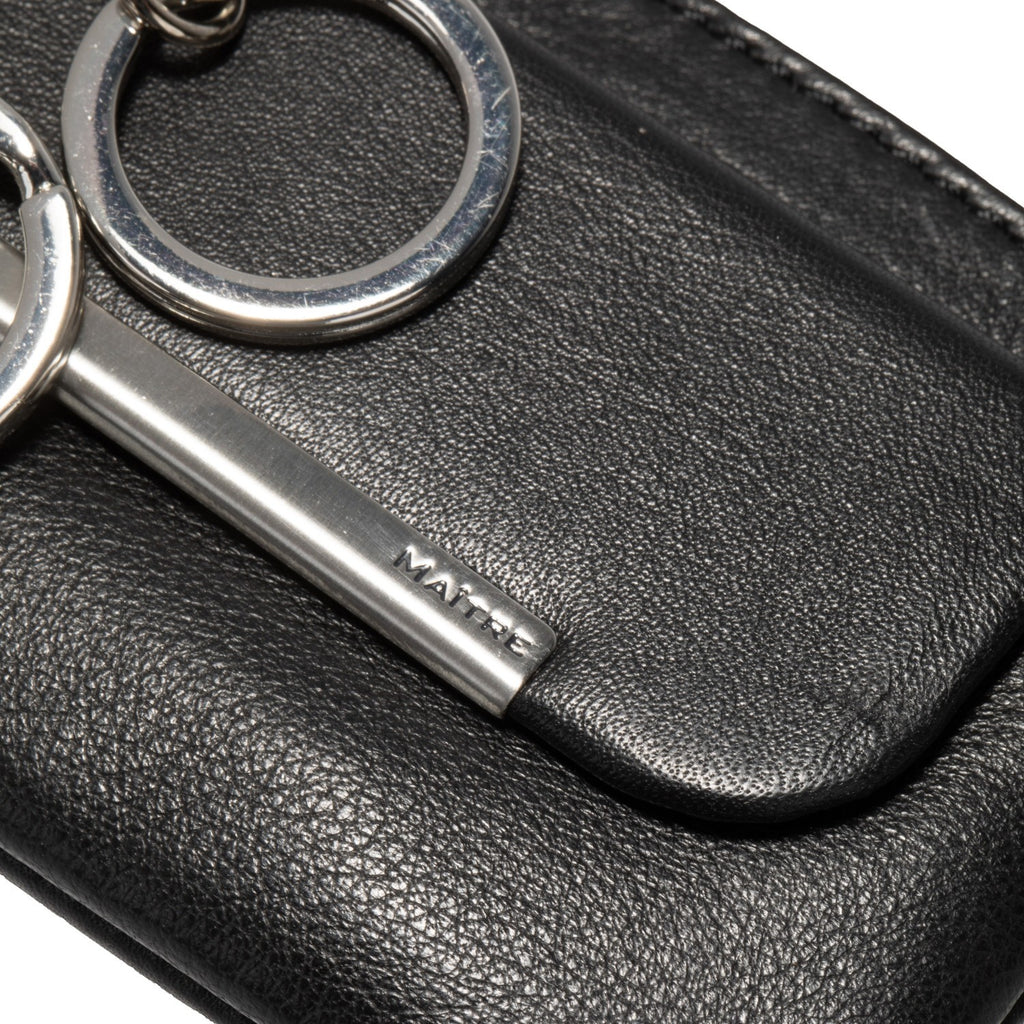 Lieblingstasche black leather keycase with silver hardware and a metal key fob.