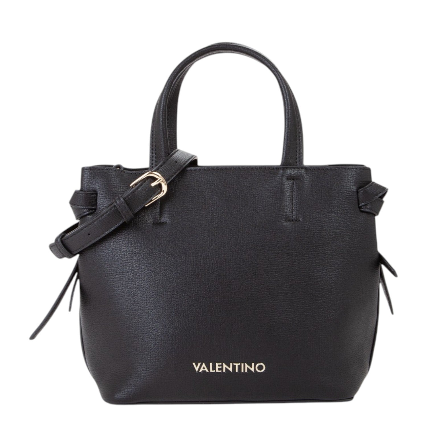 Lieblingstasche black pebbled leather tote bag with gold hardware and adjustable strap