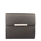 Lieblingstasche black leather tri-fold wallet with silver bar accent and embossed logo