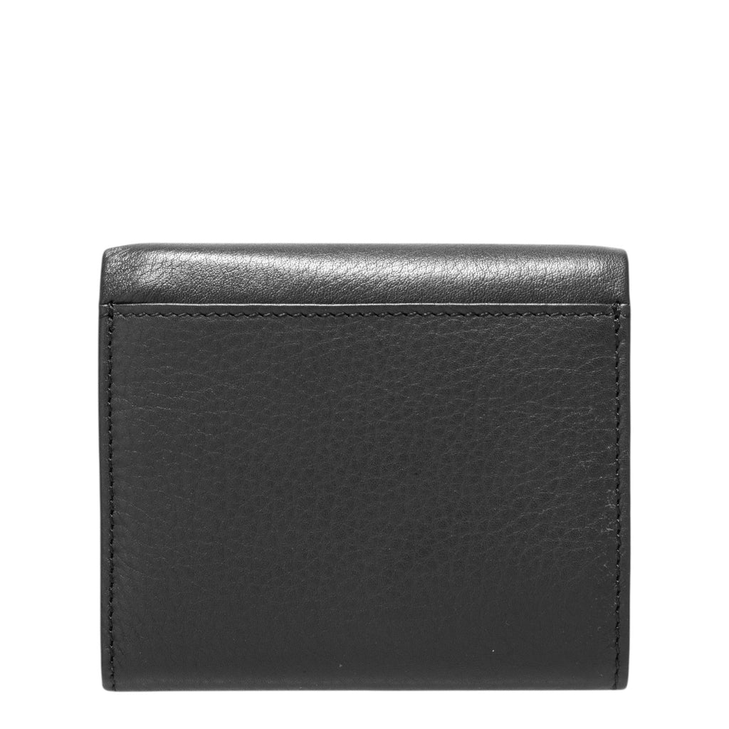Lieblingstasche black leather tri-fold wallet with stitched detailing.