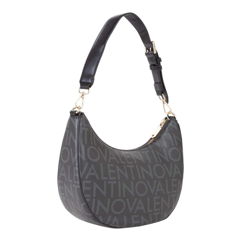 Lieblingstasche Regina Re black monogram hobo bag with adjustable strap and gold hardware.