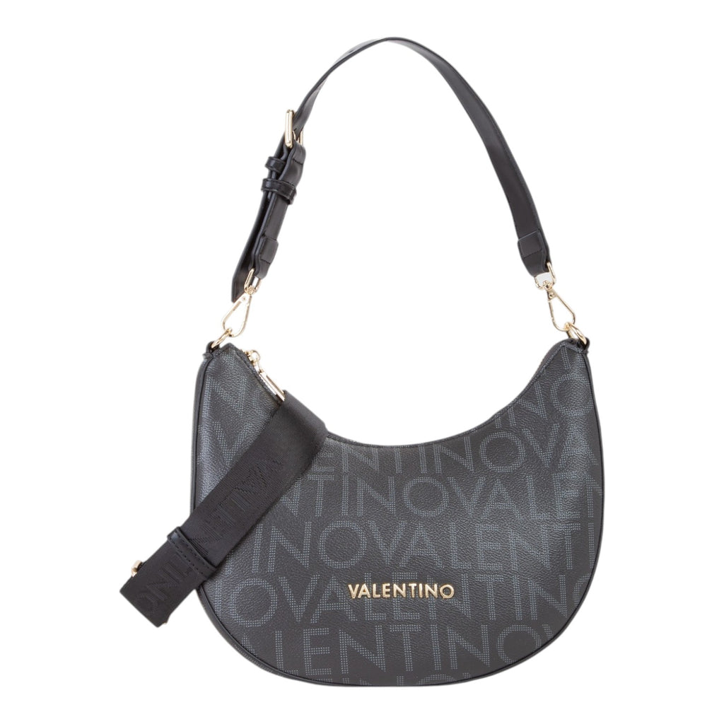 Lieblingstasche Regina Re black monogram hobo bag with adjustable strap and gold hardware.