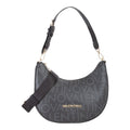 Lieblingstasche Regina Re black monogram hobo bag with adjustable strap and gold hardware.